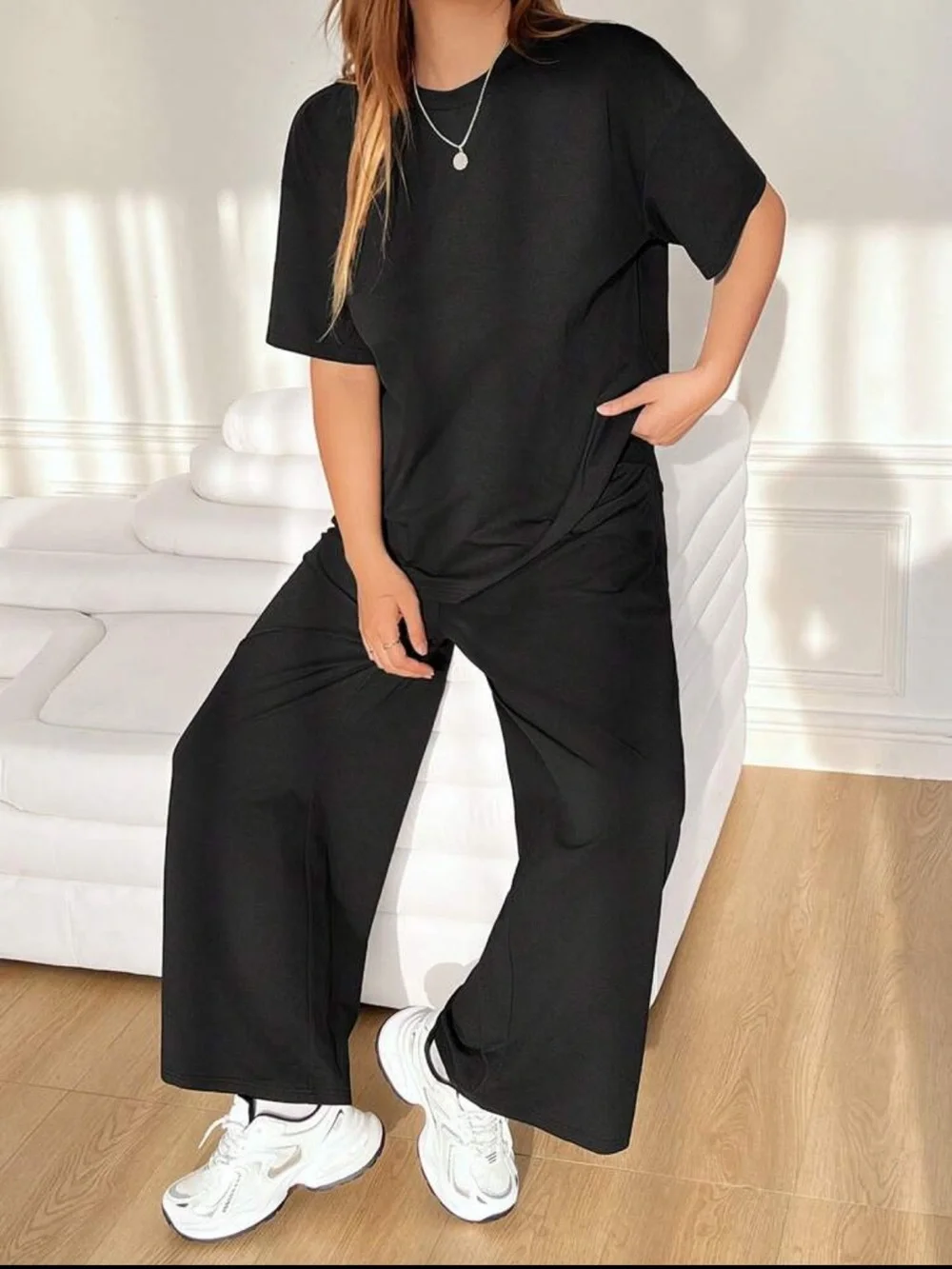 SHEIN Black 2-Piece Lounge Set - Picture 1 of 3